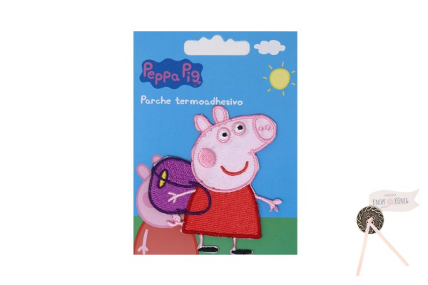 Applikation Peppa Pig mit Rucksack, 5x7cm
