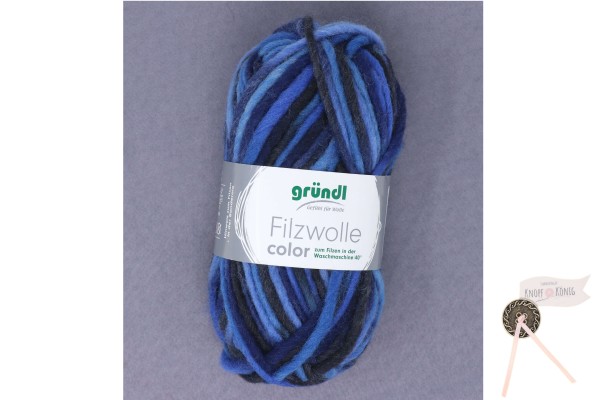 Filzwolle color, blau-anthrazid multicolor