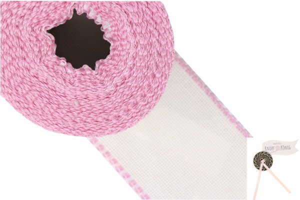 Aida Stickband, weiß-rosa