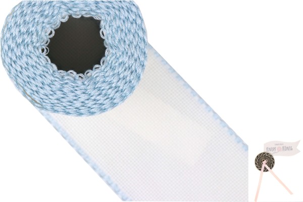 Aida Stickband, weiß-hellblau