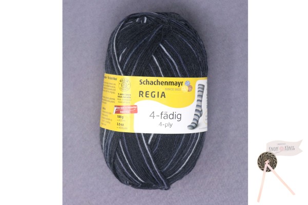 Sockenwolle Regia 4-fädig, dunkelblau-grau