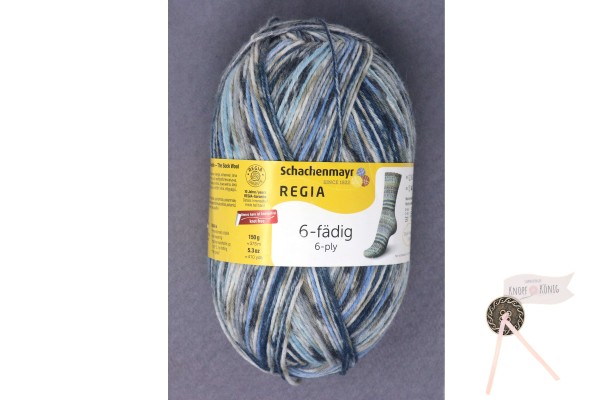 Sockenwolle Regia 6-fädig, grau-dunkelblau