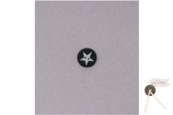 Kinderknopf Stern, 15mm schwarz